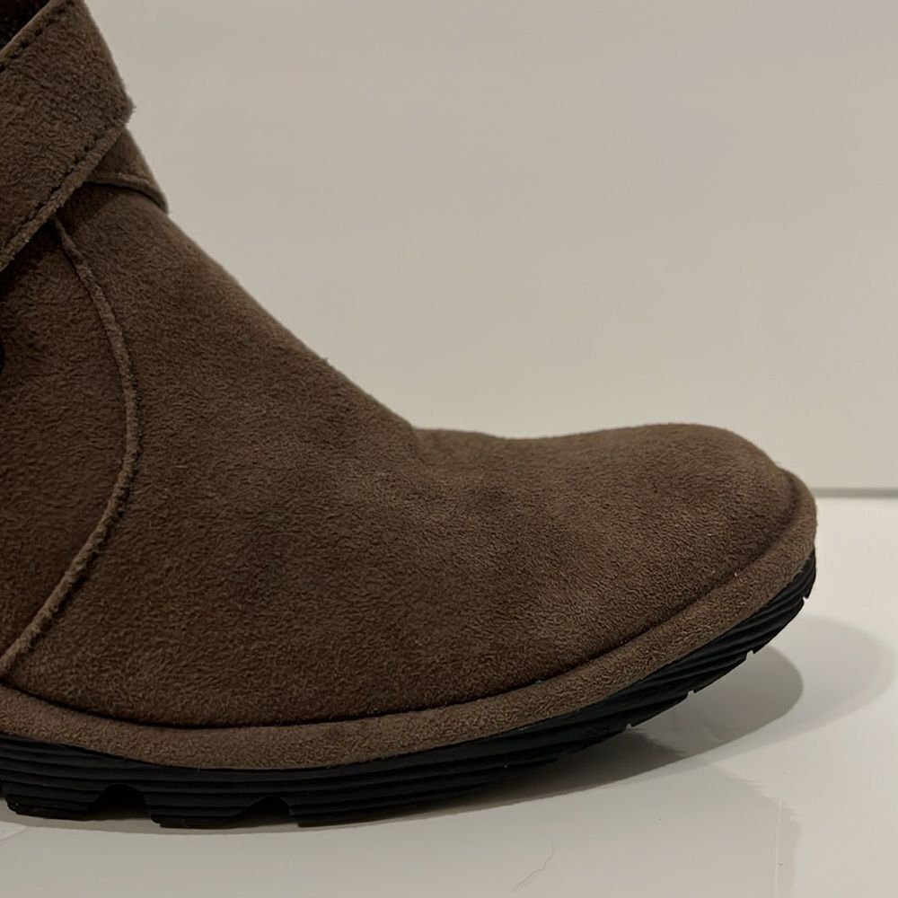Fly London Perz Brown Suede Wedge Buckle Boots Booties Size 37 - Picture 8 of 13